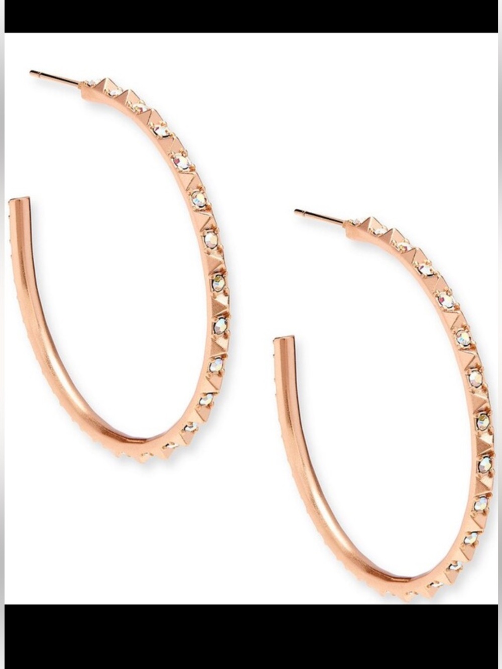 Kendra Scott Crystal Veronica Hoop Earrings in Pink Gold  *Gorgeous*